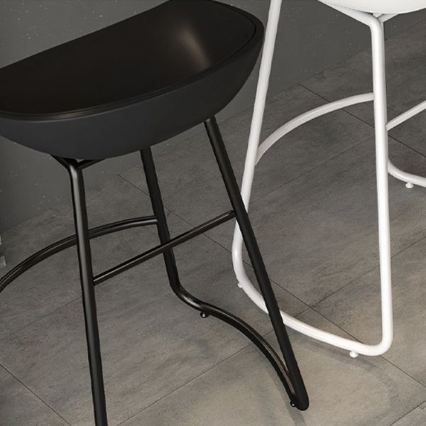 Indoor Glam Armless Bucket Seat Low Back Plastic and Steel Bar Stool