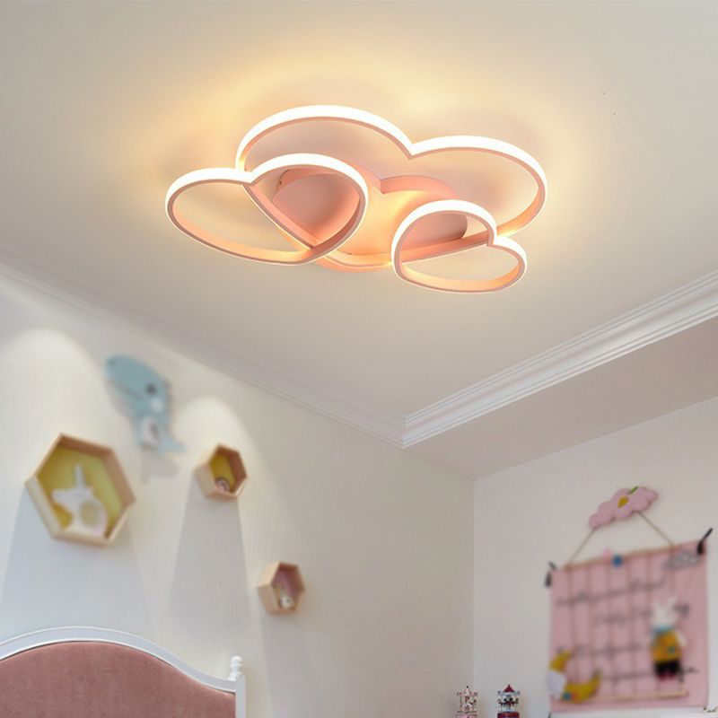 Modern Style Ceiling Light Lovely Color Linear Flush Mount Light Fixture for Bedroom