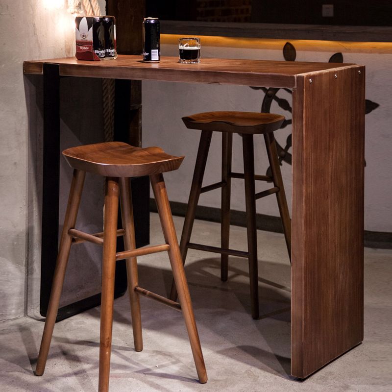 Rectangle Bar Table Set Modern 1/2/3 Pieces Solid Wood Counter Height Set