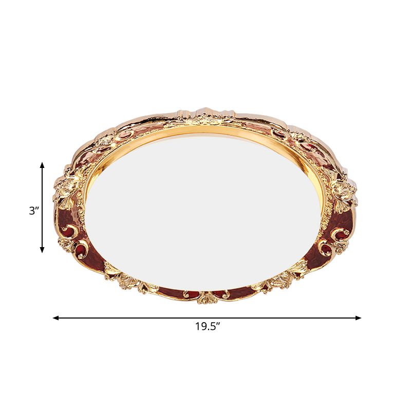 Flower Bedroom Flushmount Illuminazione Tradizionale LED Resina Nero / Rosso / Verde Flush Montaggio