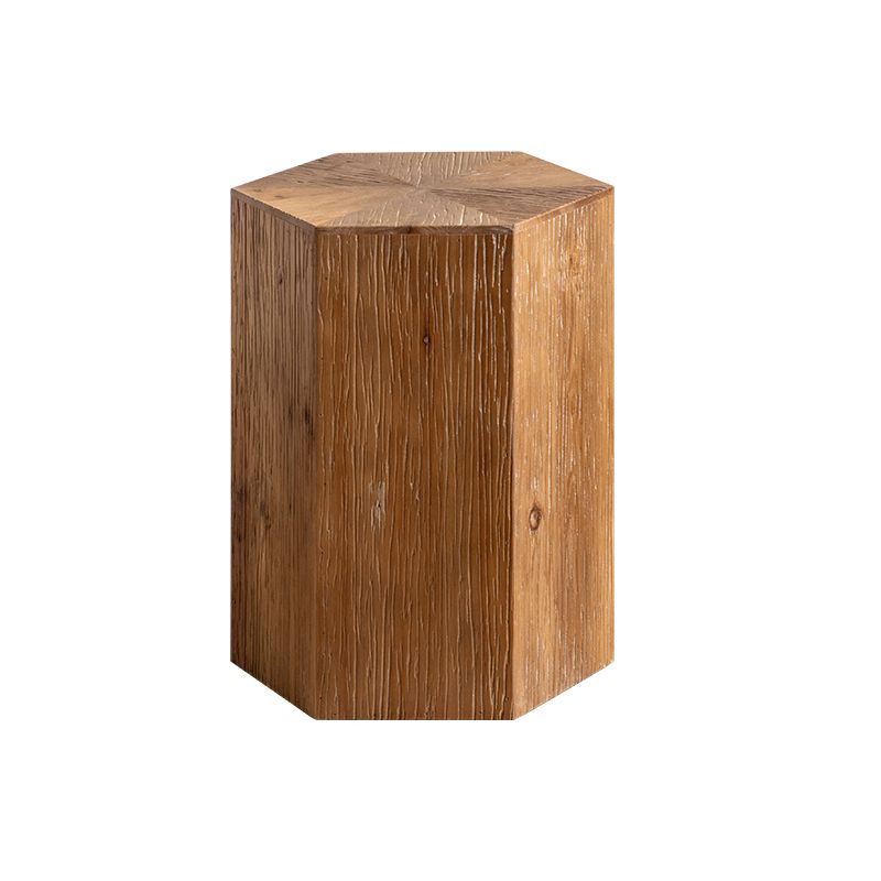 Rustic Corner Table Solid Wood Brown Accent Side Table for Living Room