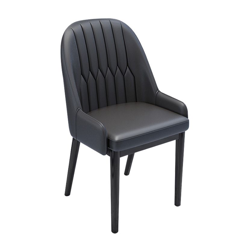 Chaises de salle à manger en métal de Style nordique, chaise Parsons rembourrée avec bras
