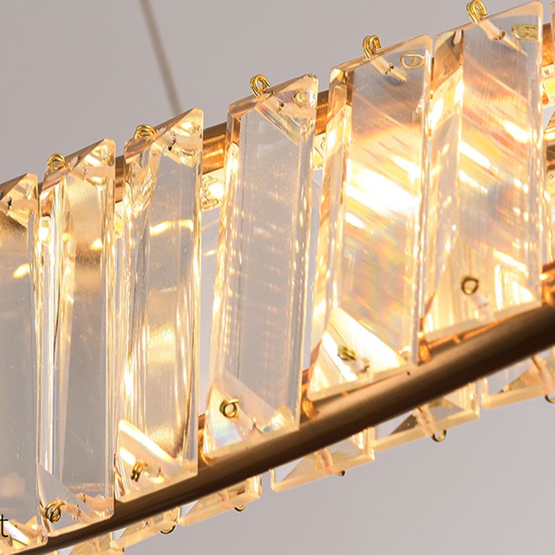 Contemporary Luxury LED Pendant Light Crystal Circular Chandelier for Dining Room