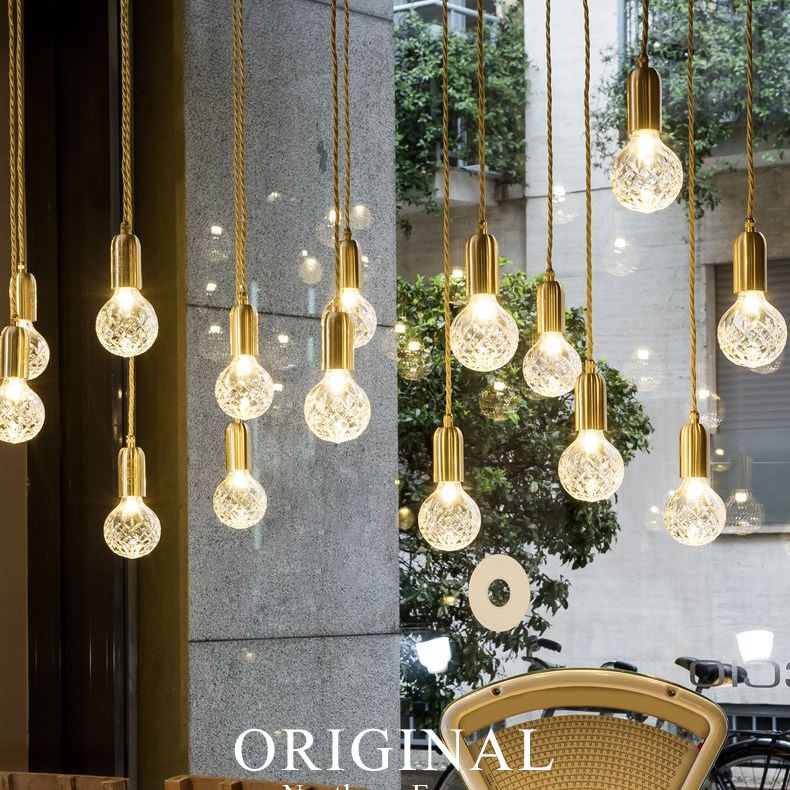 Loft Style Bulb Ceiling Lighting Fixture Metal Down Lighting Pendant for Cloth Shop