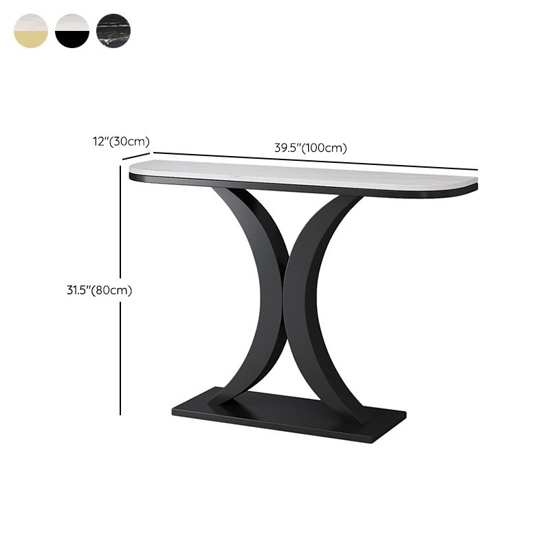 Contemporary Console Accent Table Antique Finish Console Table in Marble