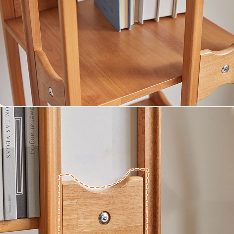 Modern Style Open Back Bookshelf Standard Solid Wood Bookcase with Shelves