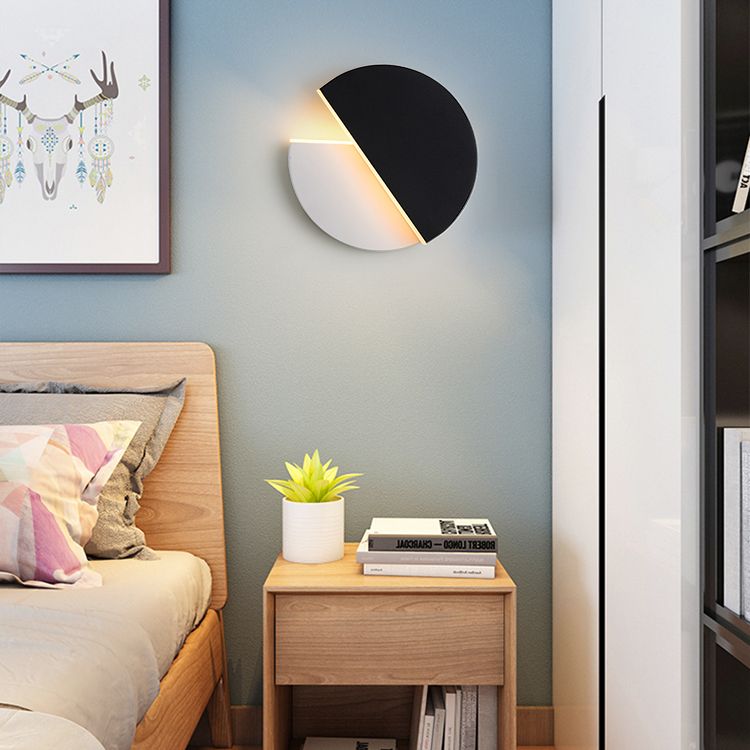 1-Light Black Minimalism Sconce Light Fixtures Iron Wall Lamp Sconce for Bedroom