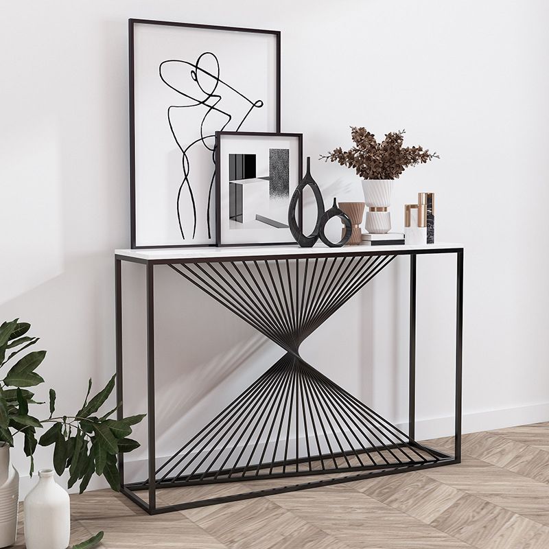 Marble Modern Console Table 11.81-inch Wide Rectangle Accent Table