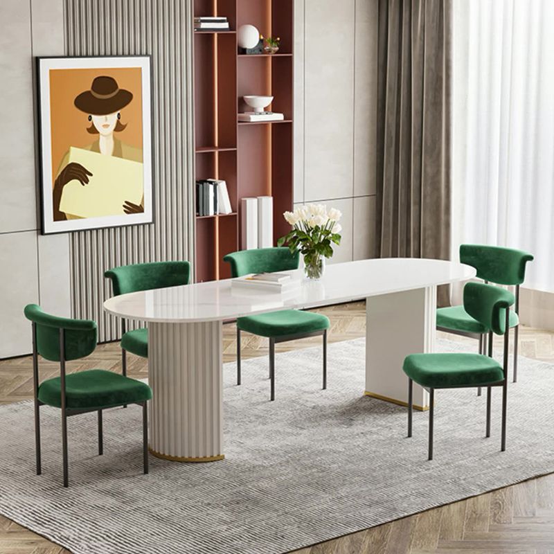 Black Iron Frame Dining Chairs Modern Armless Open Back Dining Side Chair