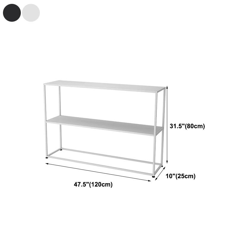Metal Frame Bookshelf Modern Black / White Open Storage Bookcase