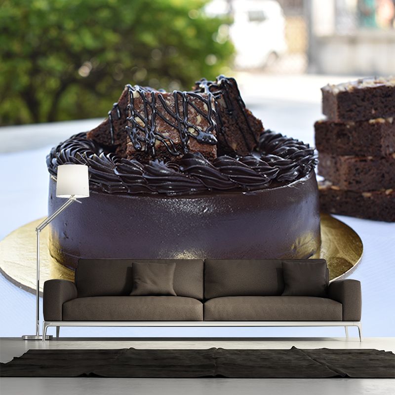 Chocolate Dessert Mural Modern Style Wall Covering for Dessert Shop Baking Shop