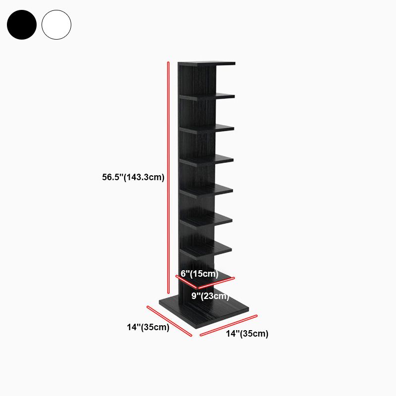 Contemporary Corner Closed Back Bookshelf Manufactured Wood Frame and Shelf