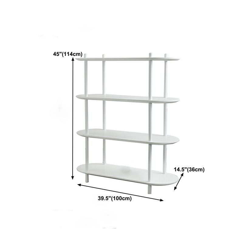 Geometry White Bookshelf Modern Artificial Wood Bookcase with 3 / 4 Shelves