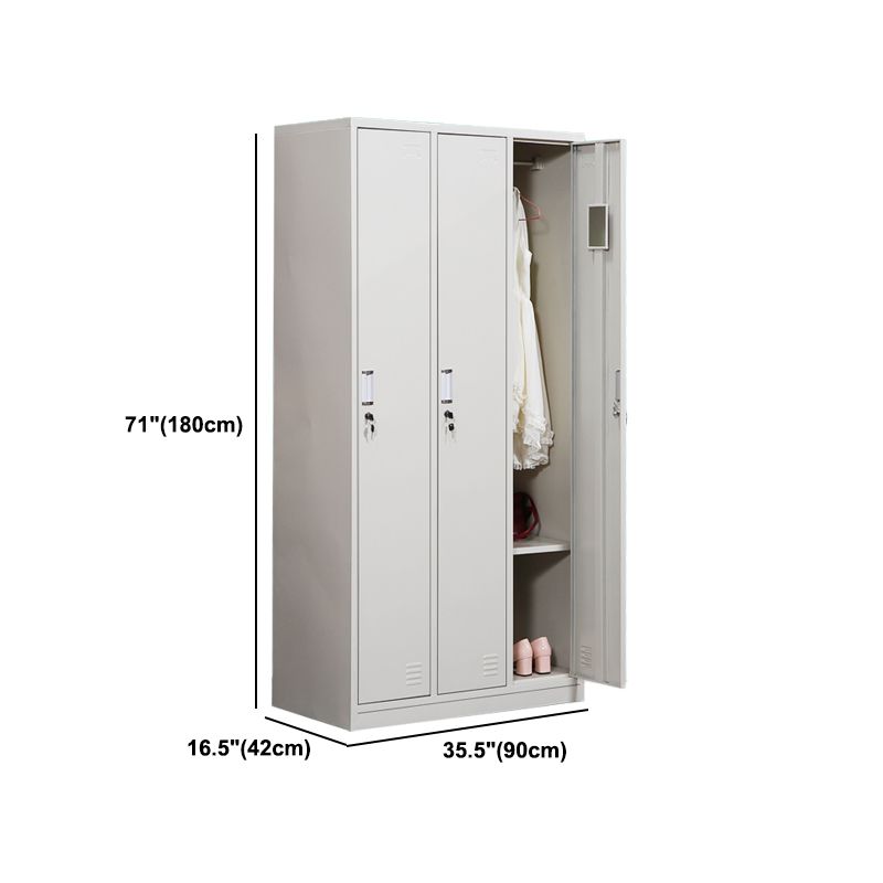 Contemporary Style Home Wardrobe Metal Wardrobe Closet with Locks