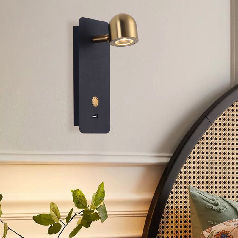 Gold Modern Metal Wall Sconce Rectangle Shape Wall Light with Glass Shade for Living Room