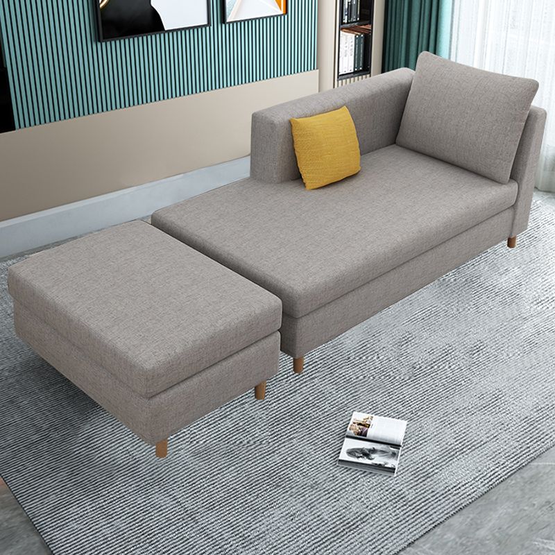 Solid Color Chaise Lounge Chair Square Arm Chaise for Bedroom