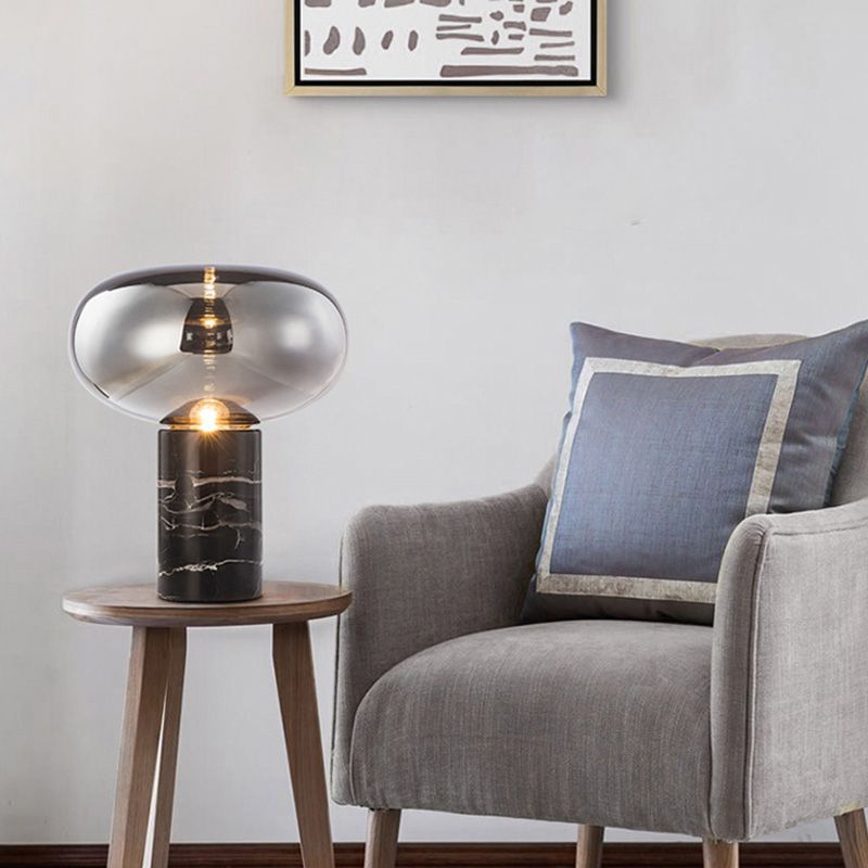 Ultra-modern Simplicity Oval Table Lamp Glass Nightstand Lamp for Bedroom