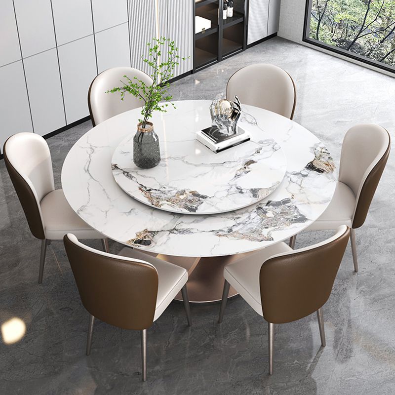 Modern 1/4/7 Pieces Dining Table Set with Sintered Stone Top Stainless Steel Dinette Set