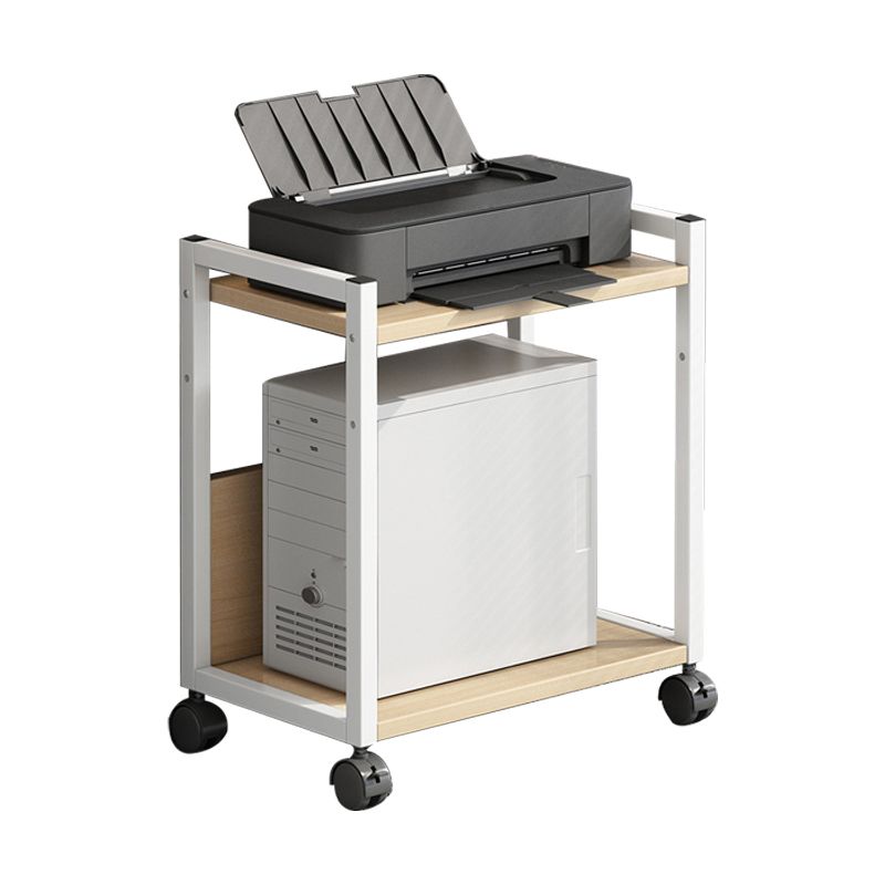 Wood and Metal Bookshelf, Multi Tiers Contemporary Bookcase for Office