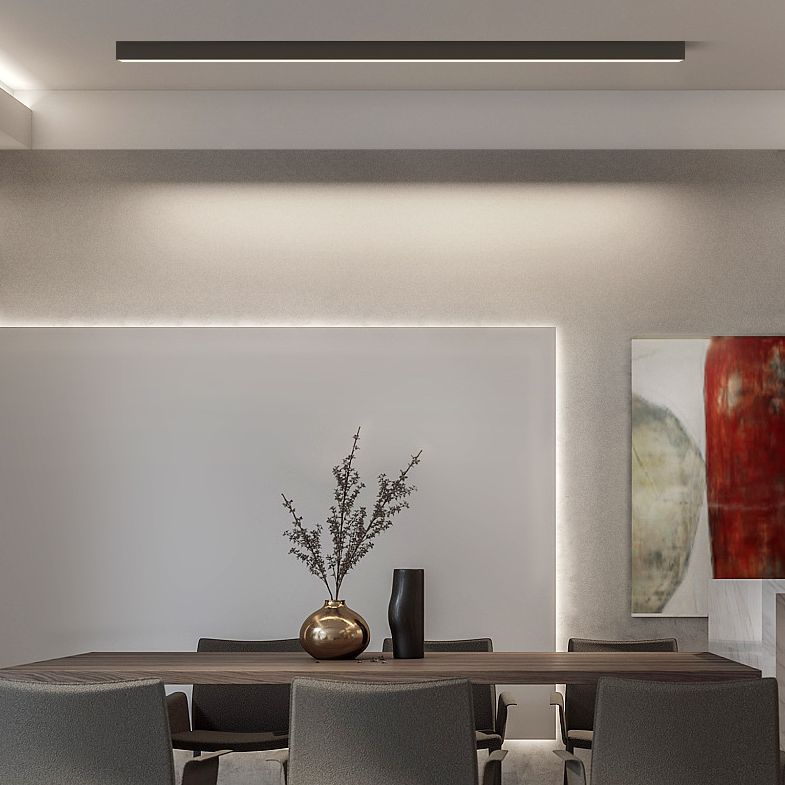 Lineaire inbouwverlichting Eenvoud Metaal zwarte afwerking Inbouw LED-licht voor slaapkamer