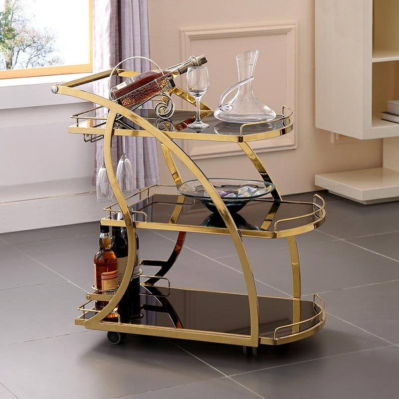 32.68" High Modern Prep Table Rolling Metal Prep Table for Home