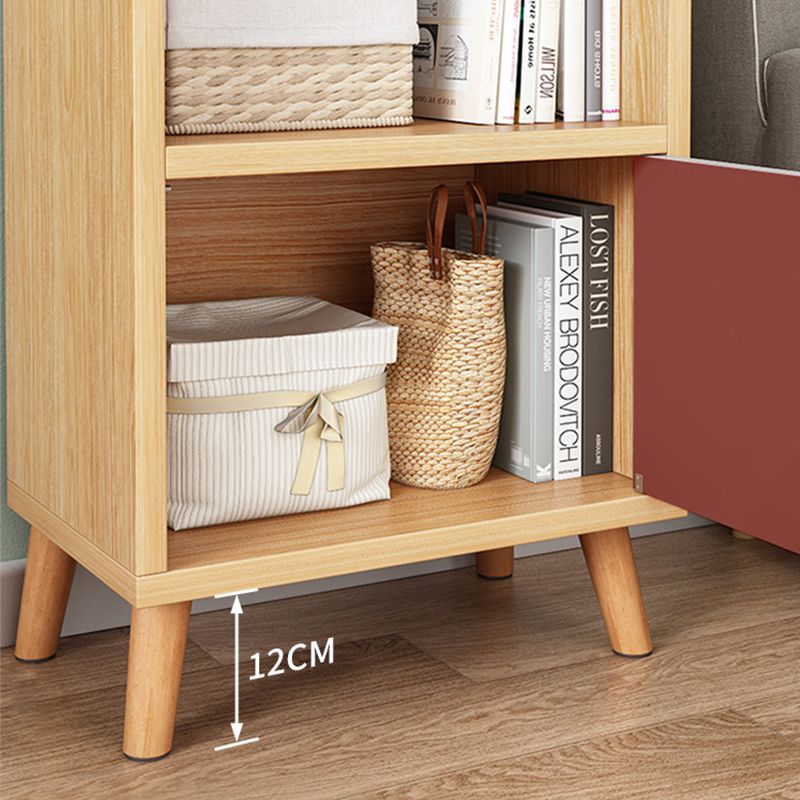 Engineered Wood Standard Bookshelf Matte Finish Shelf Bookcase with Doors