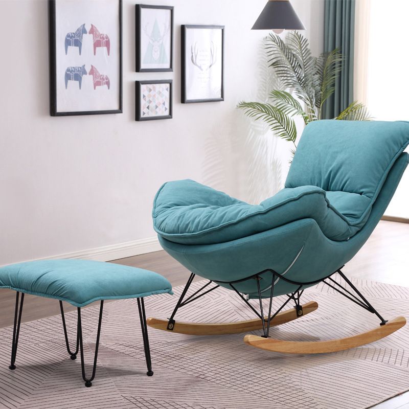 Modern Style Rocker Chair Metal Frame Spindle Cushions Rocker Chair with Ottoman