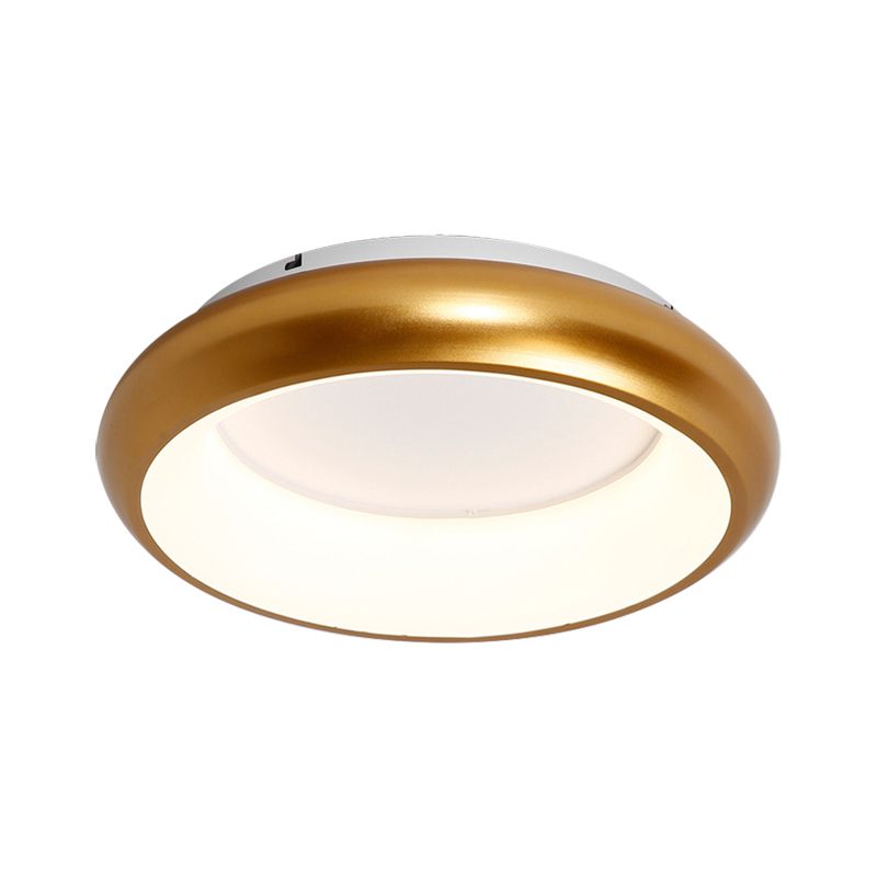 19.5"/25.5" W Donut Flush Mount Lighting Macaron Metal and Acrylic Integrated Led Flush Lamp in Black/Green/Gold/White