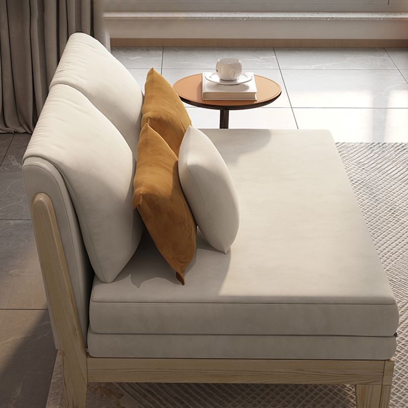 39" Wide Scandinavian Sleeper Sofa Futon White Wood Sleeper Sofa