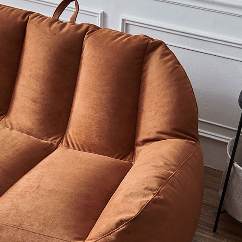 Modern Microsuede Curved Flared Arm Sofa 27.55" W for Living Room