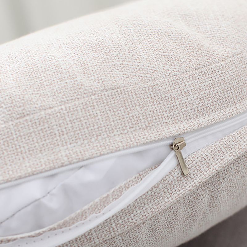 Modern Pouf Ottoman Cotton Upholstered Tufted Tear Resistant Round Ottoman