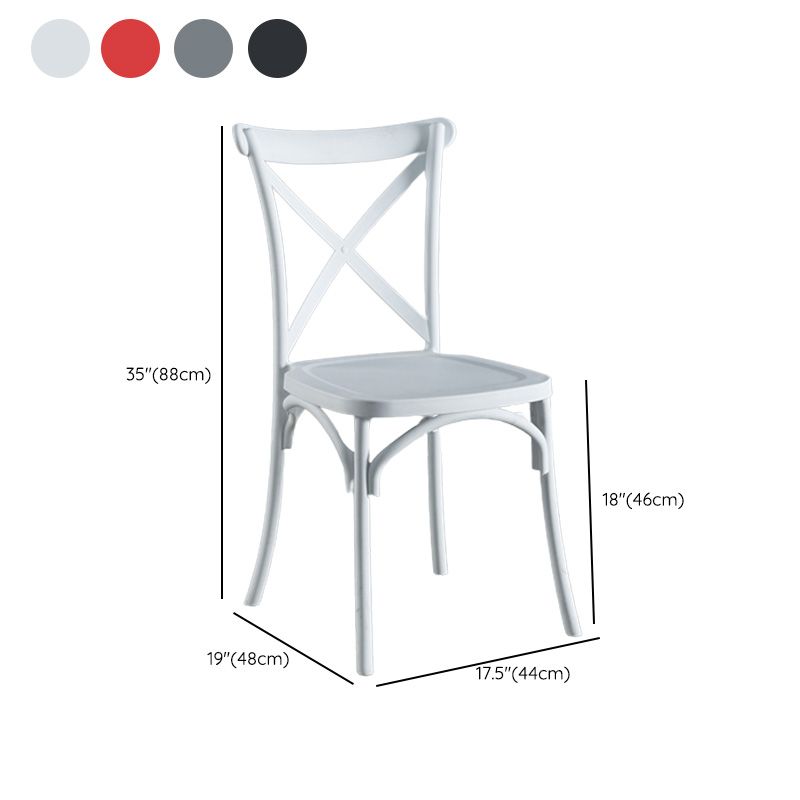 Cross Back Side Chair Contemporary Plastic Kitchen Dining Side Chair