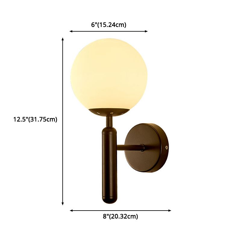 Globe Bedroom Wall Mounted Lighting Glass Modern Style Wall Mounted Light Fixture