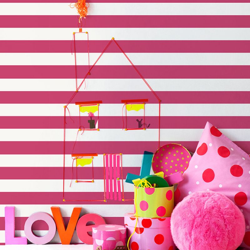 Papier peint décoratif à larges rayures de couleur fraîche, décoration murale non collée, 20,5 po x 33 pi