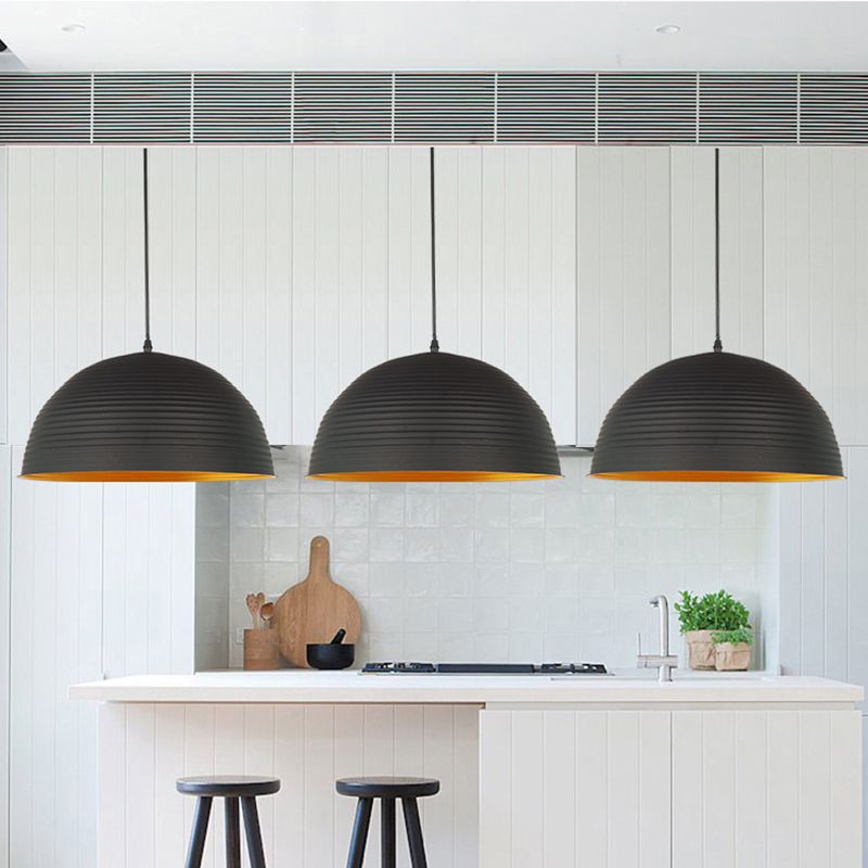 Lampada a sospensione a ciondolo a 1-bulba in oro industriale in alluminio interno appeso per il ristorante