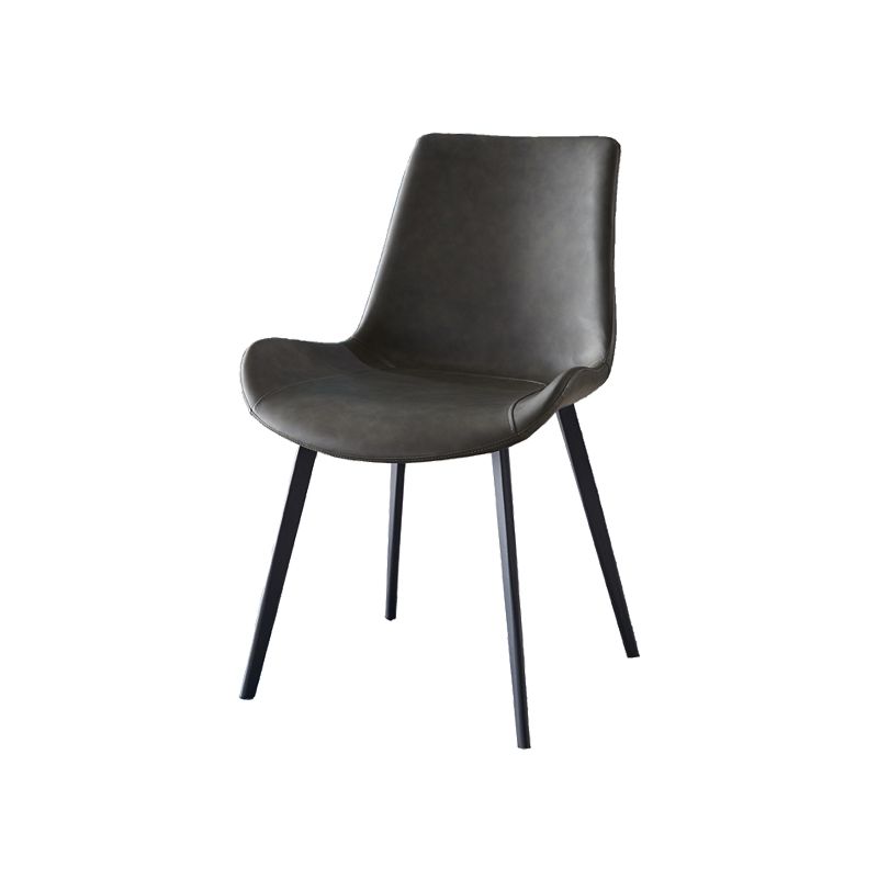 Modern Simple Arm Chair Faux Leather Dining Arm Chair for Dining Room
