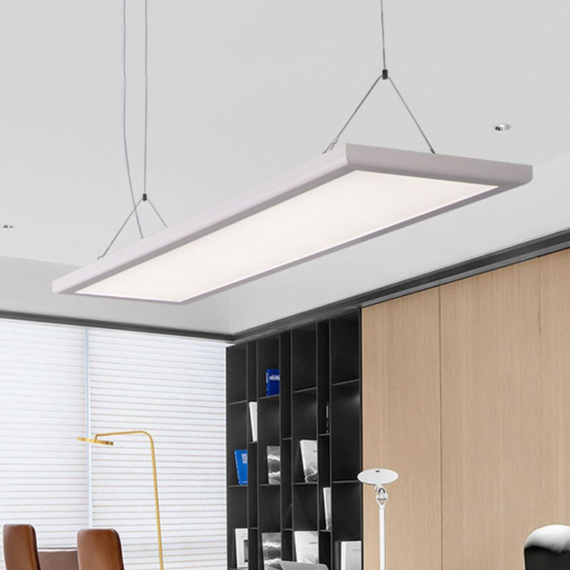 Panel Shaped Thin Pendant Light Kit Simplicity Acrylic White LED Suspension Lamp