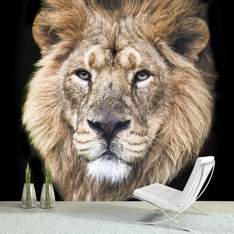 Moisture Resistant Lion Head Mural Personalized Modern Wall Decor for Living Room