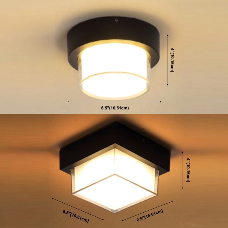 Lámpara de montaje empotrado tradicional Luz de montaje empotrado impermeable de 1 luz con pantalla de vidrio blanco
