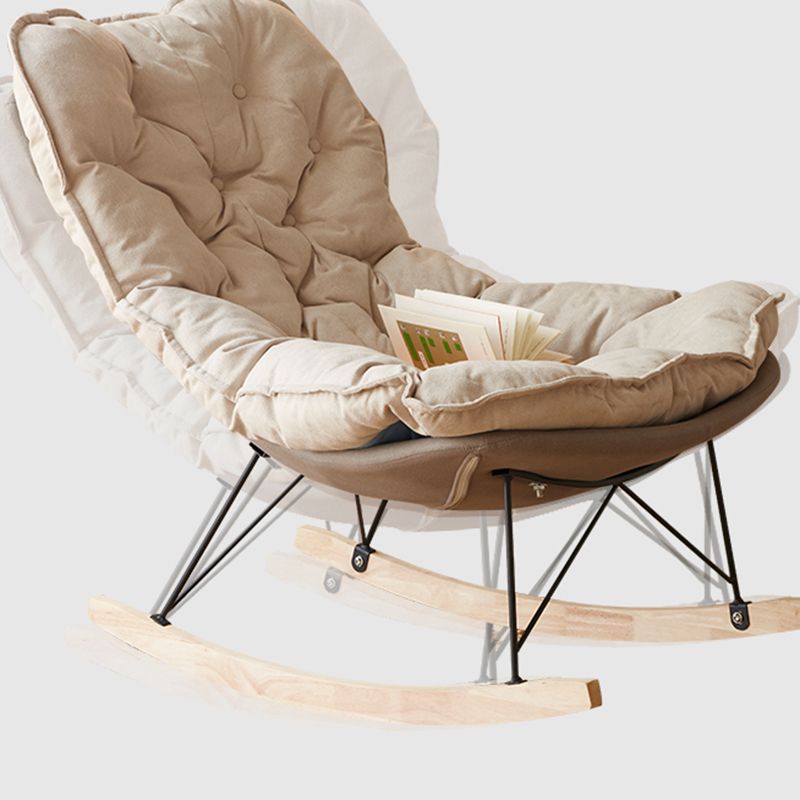 Modern Rocker Chair Metal Frame Spindle Rocker Chair with Padded Seat