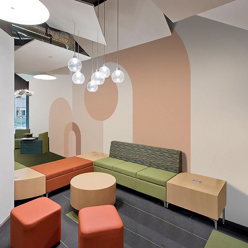 Scandinavian Simple Murals for Bedrooms, Geometries in Multi-Color, Personalized Size Available