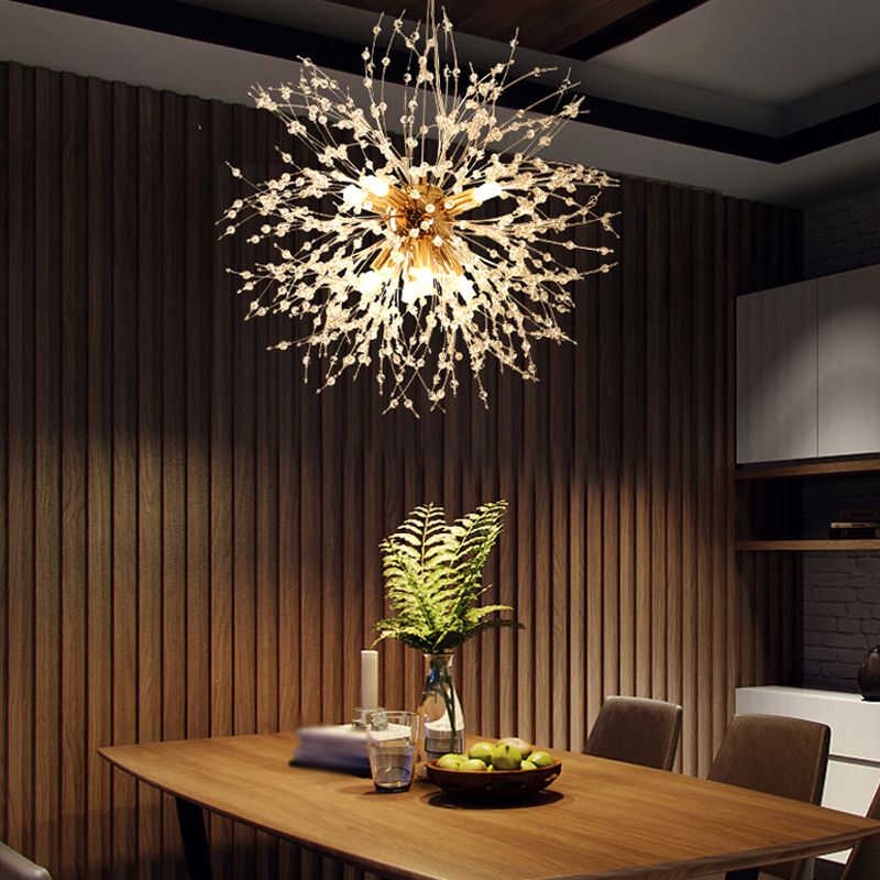 Lámparas de lámparas de araña de metal modernas Dandelion Multi-head Suspension Lamps