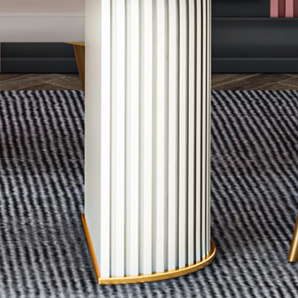 Oval Double Pedestal Dining Table Stone Furniture for Dining Room Home