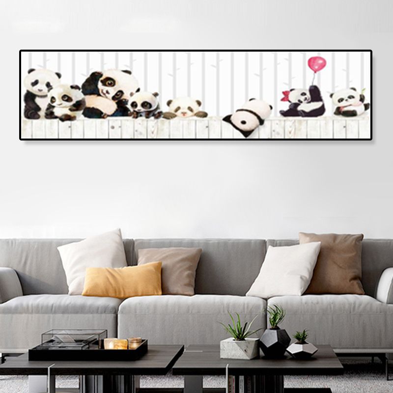 Dessin d'animaux sur toile, couleur Pastel, décoration murale de dessin animé pour chambre d'enfant