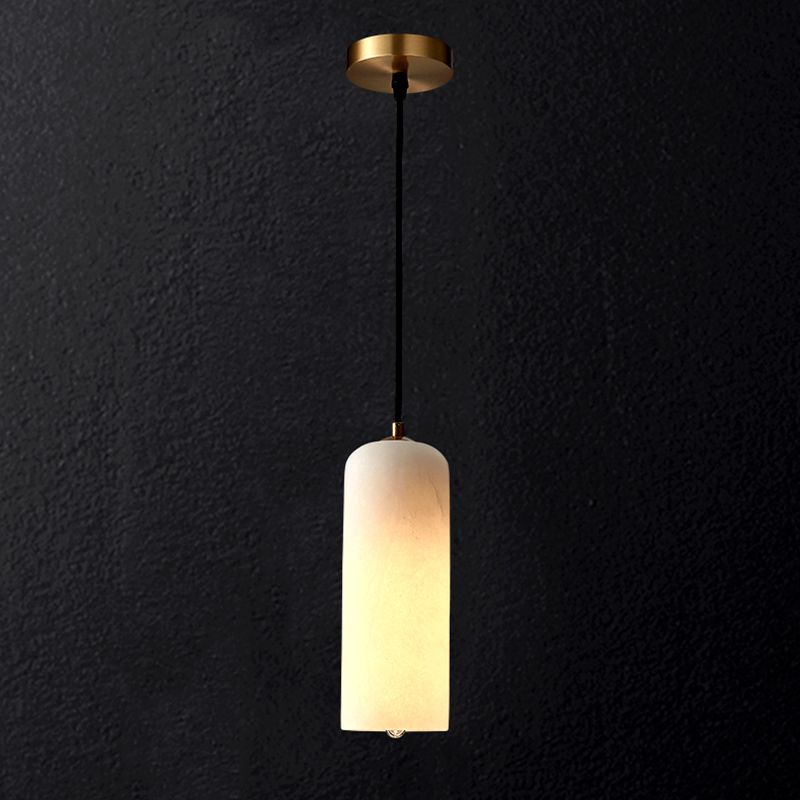 Marble Minimalist Hanging Lamp, Nordic Cylinder Shade Pendant Lighting for Living Room
