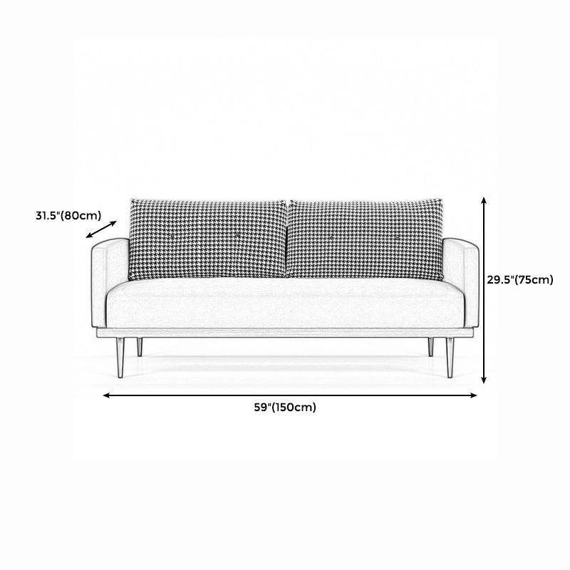 Square Arm Sofa Sofa 31.5" D x 29.53" H Faux Leather/Linen Sofa