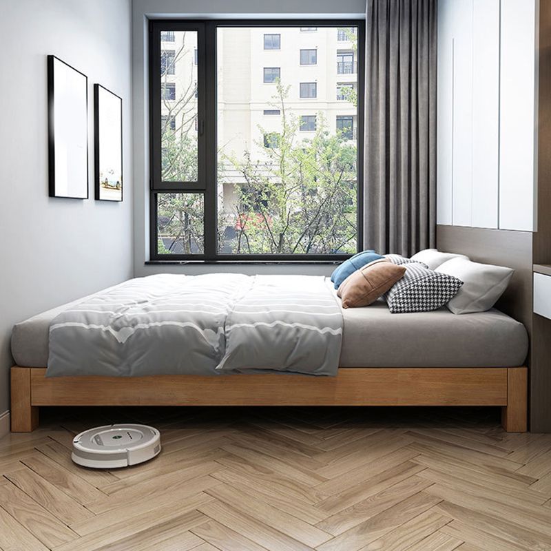 Mid-Century Modern Platform Bed Frame Solid Wood Platform Bed Natural