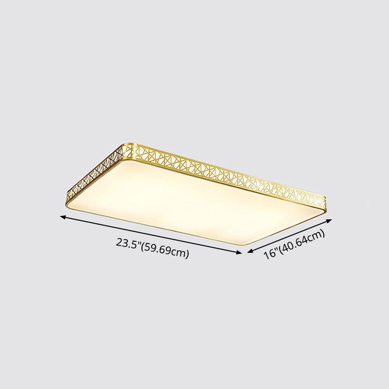 Brass Geometric Shaped Ceiling Light Minimalist Acrylic LED Flushmount with Nest Design
