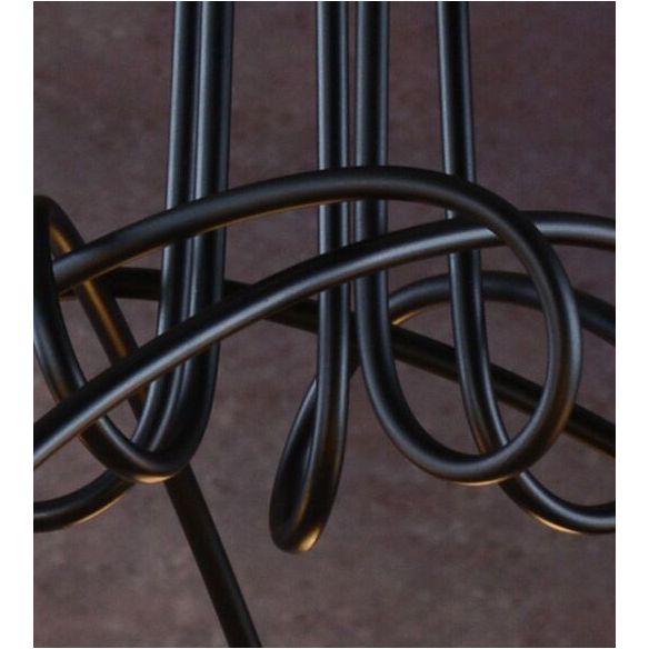 Exposed Living Room Ceiling Mounted Light Industrial Metal Black Semi Flush Ceiling Light Fixture