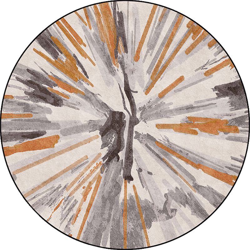 Stylish Abstract Rug Grey and Brown Nordic Rug Polyester Washable Anti-Slip Backing Area Rug for Living Room